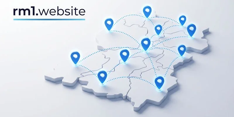 Map showing service area coverage for a local Malaysian business with dedicated landing pages per location