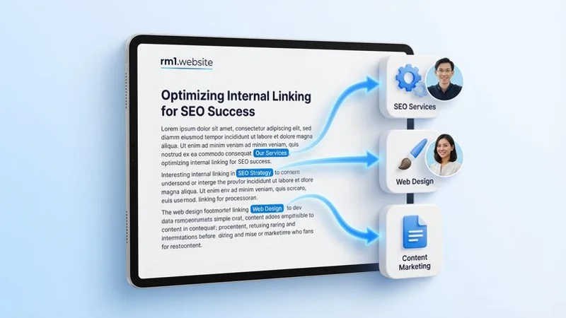 Blog post example showing internal links to service pages with highlighted anchor text